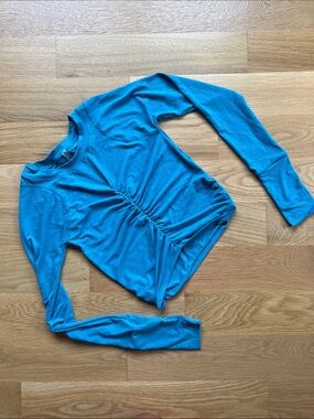 FP Movement by Free People Turquoise Center-Ruched Long Sleeve Top
